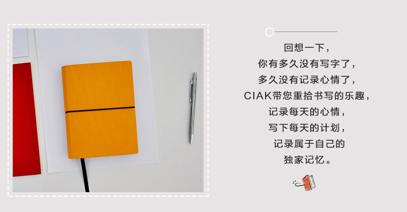 意大利原产CIAK每周垂直计划+横格笔记本记事本记录本 粉红