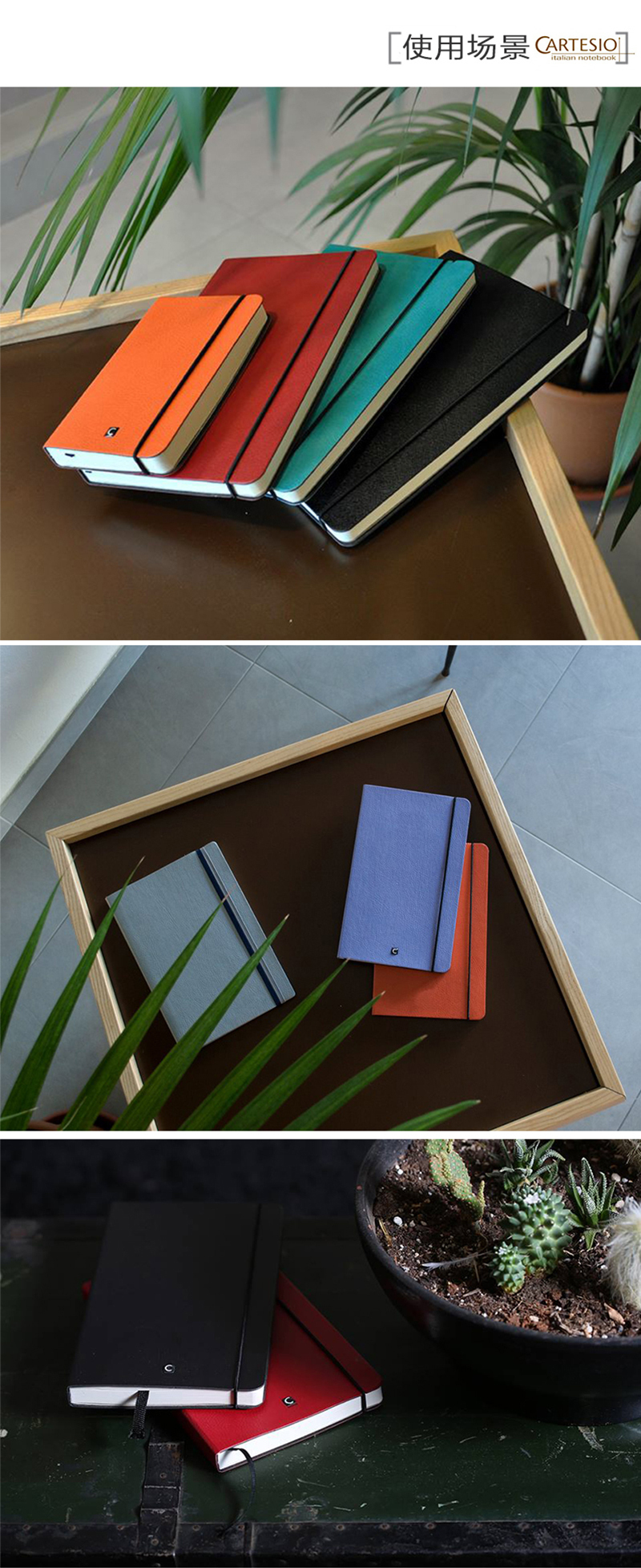 意大利原产CARTESIO四色日记本横格笔记本 红色小号