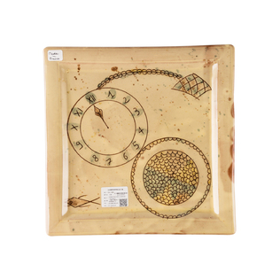 法国原产Barbotine陶制花纹果盘餐盘点心盘方盘