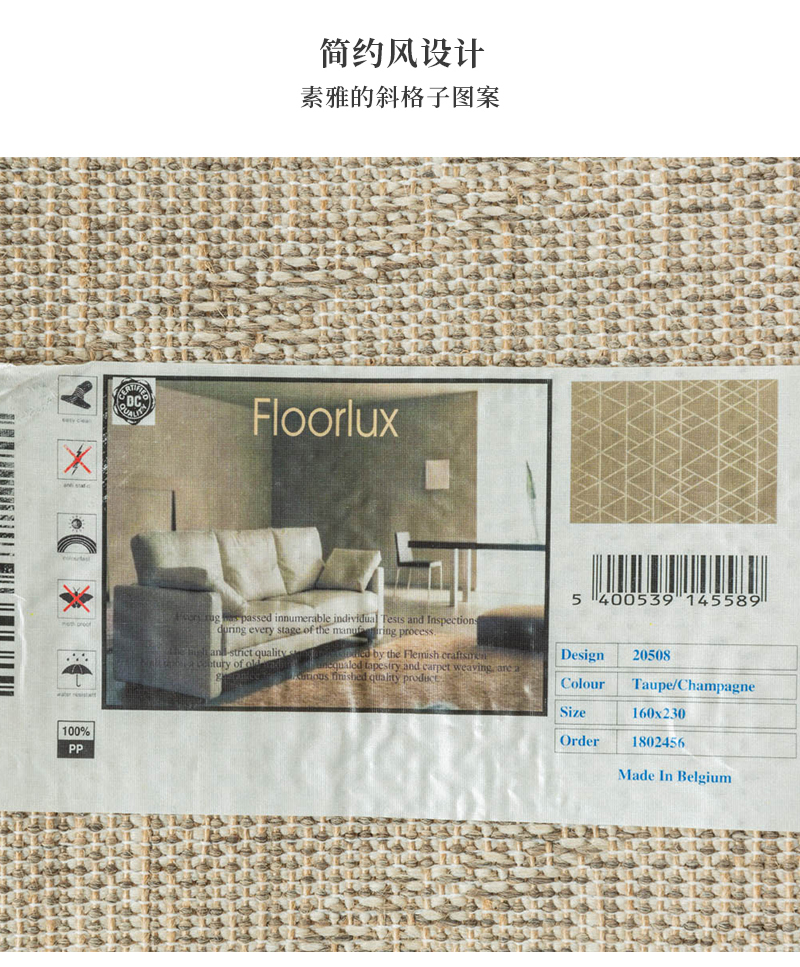 比利时DC carpets纺丝地毯机织地毯地垫floorlux系列 银灰色 S  120*170cm