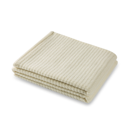 意大利原产SP Giardino Segreto格子纯羊毛毯 儿童毯小号 乳白色