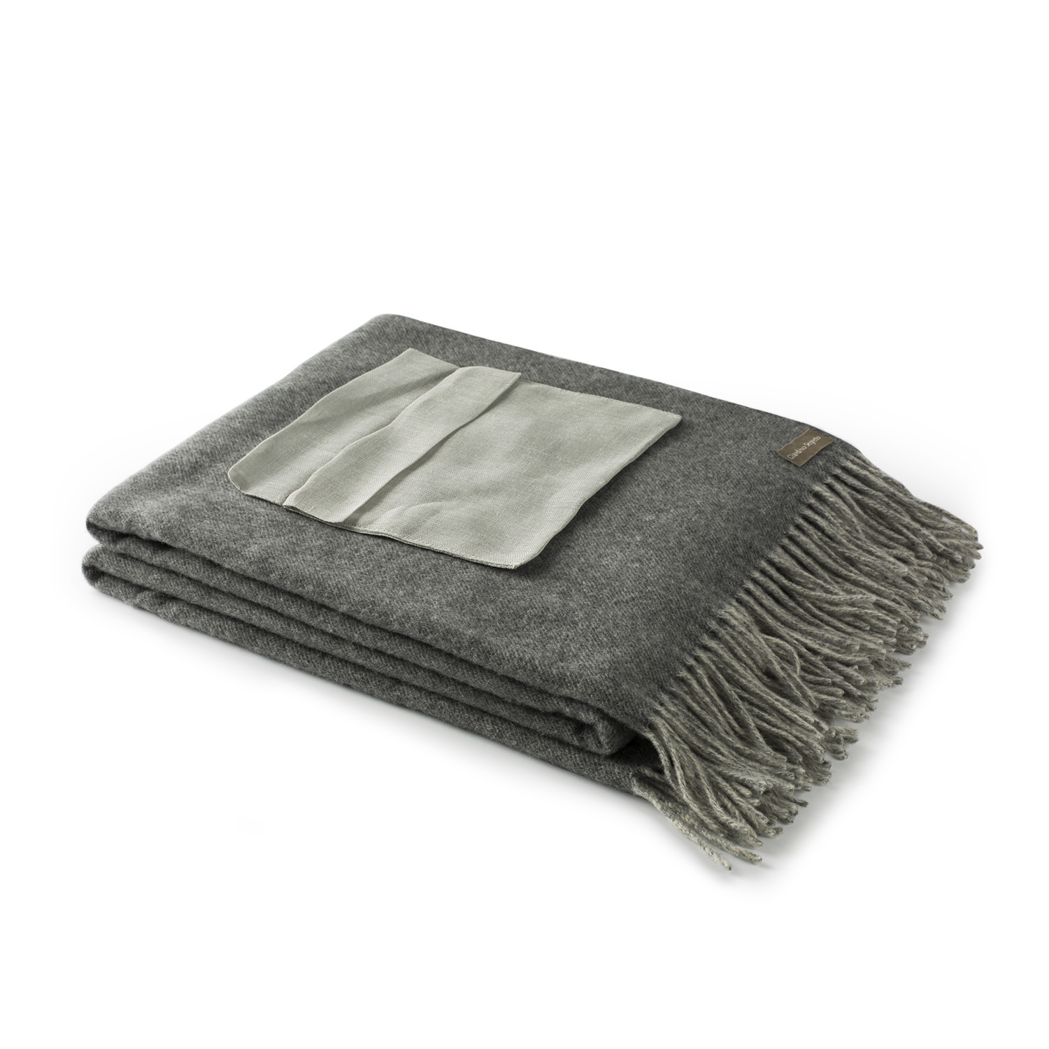 意大利原产SP Giardino Segreto欧式口袋羊毛毯沙发毯 灰色单色