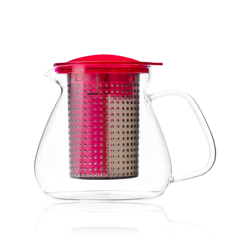 德国原产finum芬伦玻璃茶壶水壶茶具1L 红色