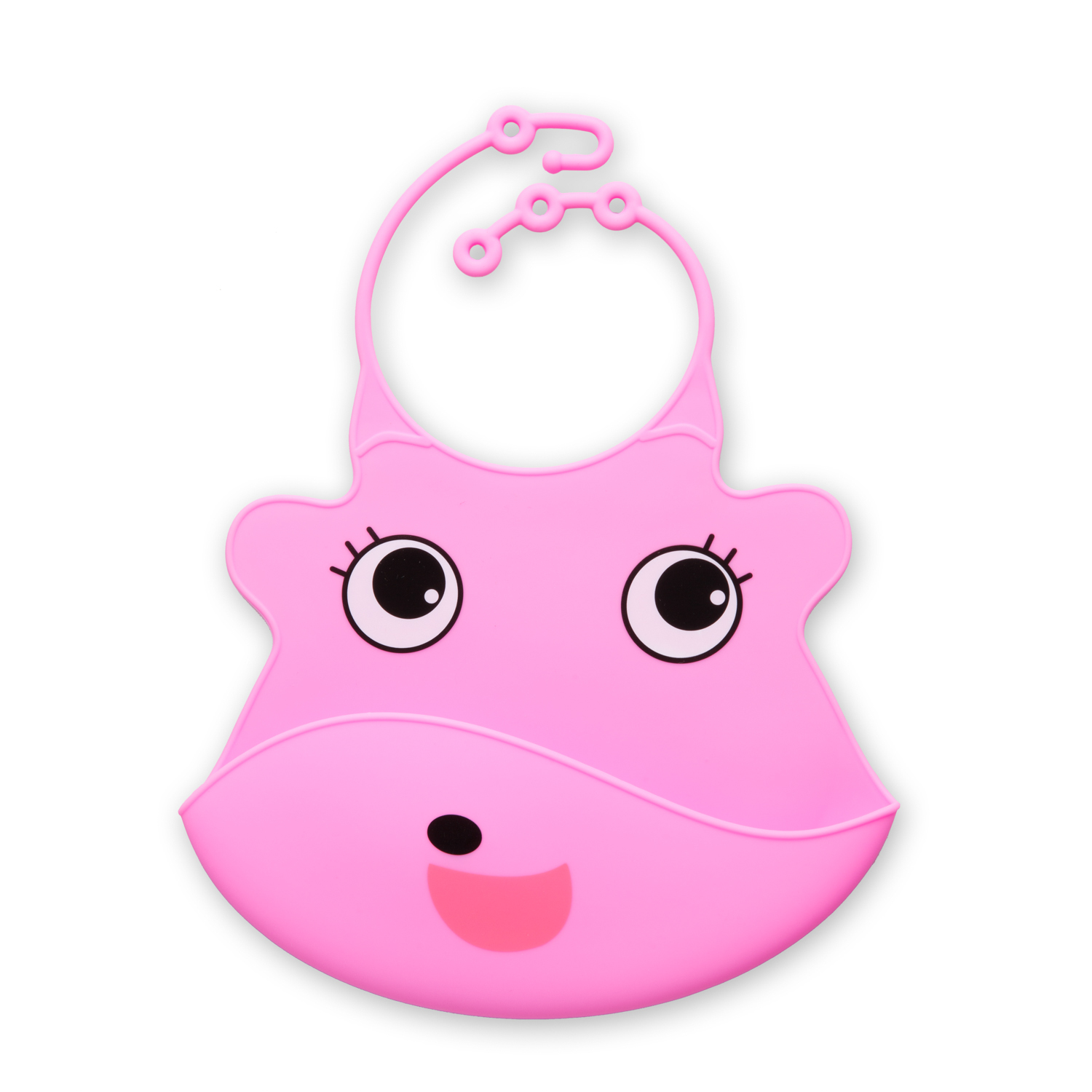 瑞典原产virgel technology卡通硅胶围嘴围兜饭兜小熊 粉色