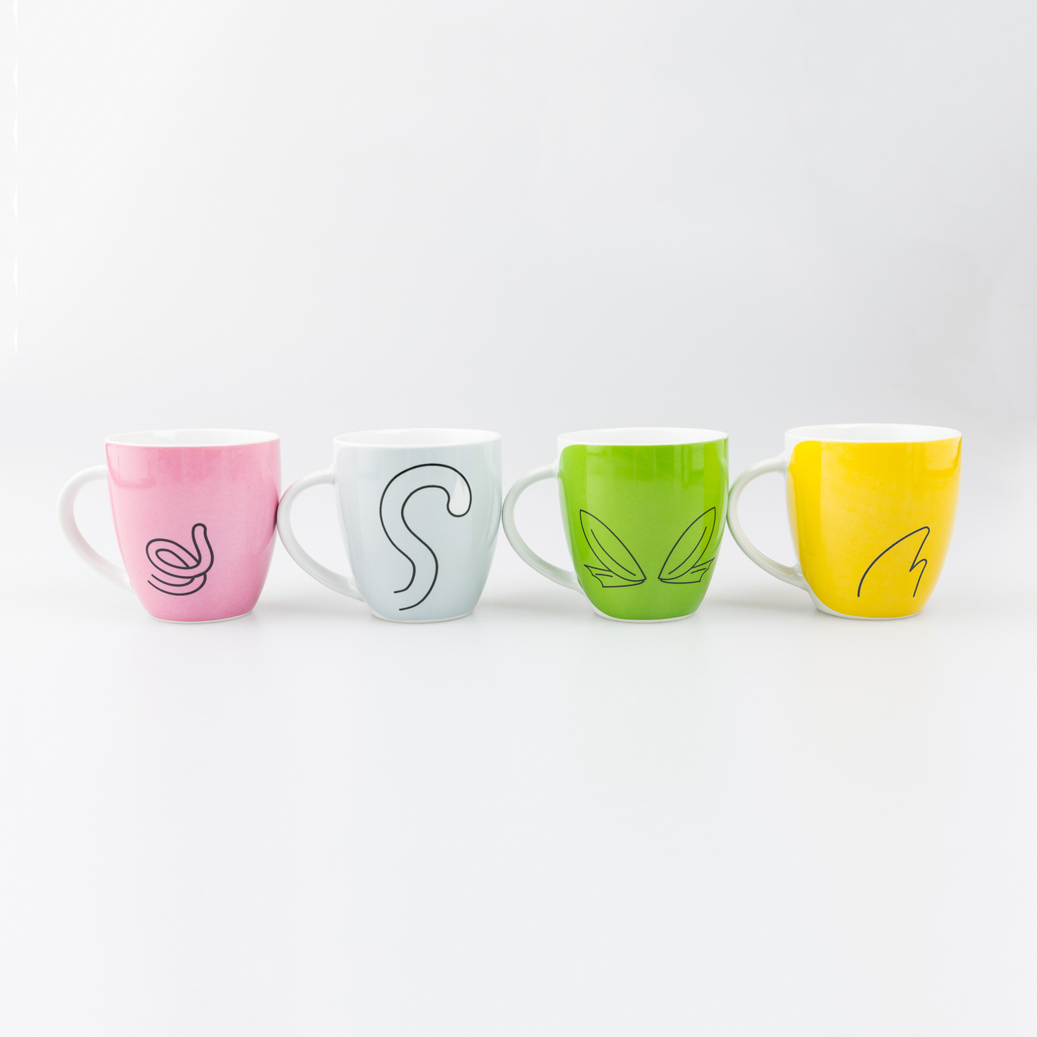 德国原产Könitz陶瓷杯咖啡杯水杯 疯狂动物园4件套215ml 彩色