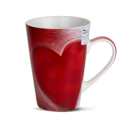 德国原产Könitz水杯陶瓷杯马克杯 大红心420ml 大红