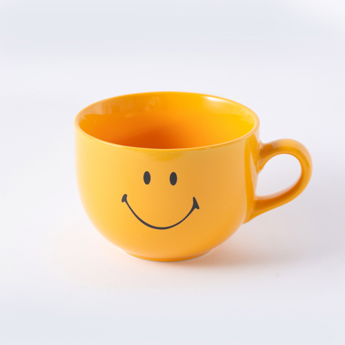 德国原产Könitz陶瓷杯马克杯水杯 笑脸 黄色