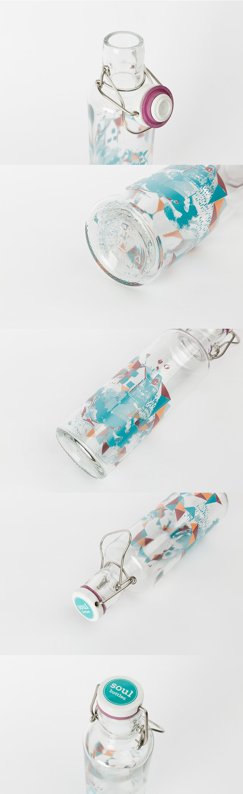 德国原产soul bottles玻璃水具水瓶童话古屋0.6L 透明