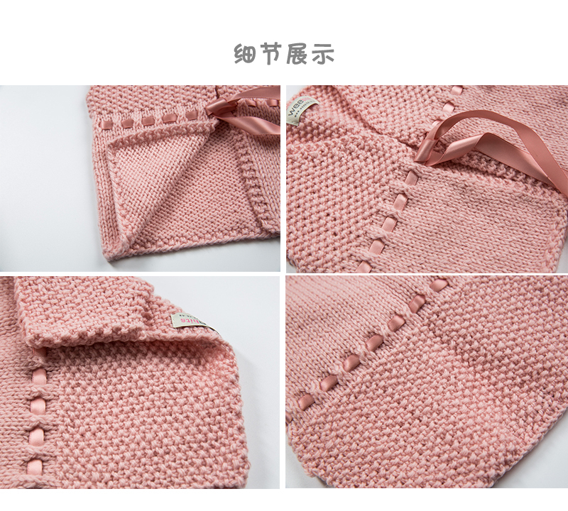 新西兰原产weebits羊毛背心婴儿背心女宝宝背心 粉红 S