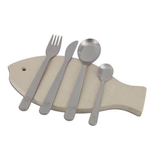 德国原产mono不锈钢西餐具枫木切板petit 儿童用 5件套 不锈钢