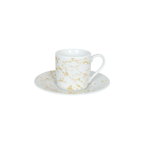 德国Könitz 金色大理石纹意式简约 咖啡杯马克杯杯碟套装 咖啡杯