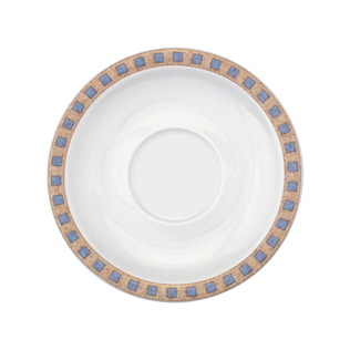 德国原产Eschenbach陶瓷咖啡杯碟方格花纹直径15cm