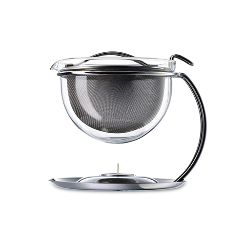 德国原产mono菲略 水具 茶壶带加热器 0.6L 不锈钢/玻璃 