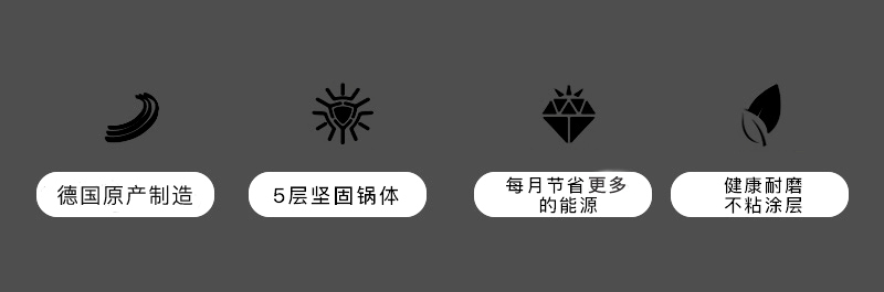 德国原产DHT精铸铝合金Lotan涂层不粘煎锅燃气款26cm送锅盖 黑色