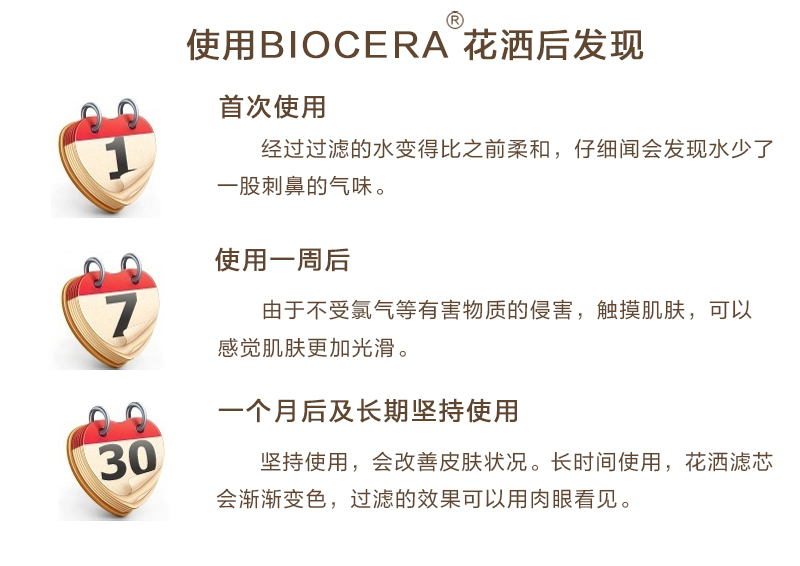 韩国原产BIOCERA除氯护肤花洒过滤器滤芯 白色