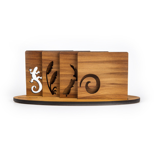 新西兰原产Ian Blackwell芮木雕刻实用装饰杯垫自然风光