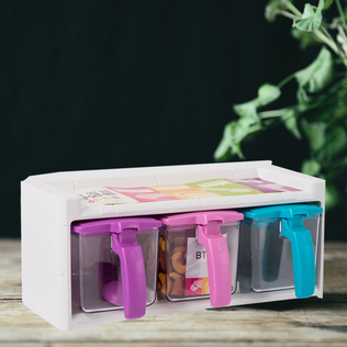 韩国原产changsin炫彩调料密封盒3个装