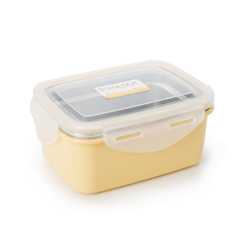 韩国原产STENLOCK不锈钢午餐盒便当盒保鲜盒540ML 黄色