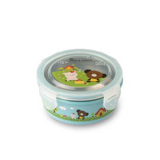 韩国原产STENLOCK圆形不锈钢饭盒便当盒保鲜盒270ML