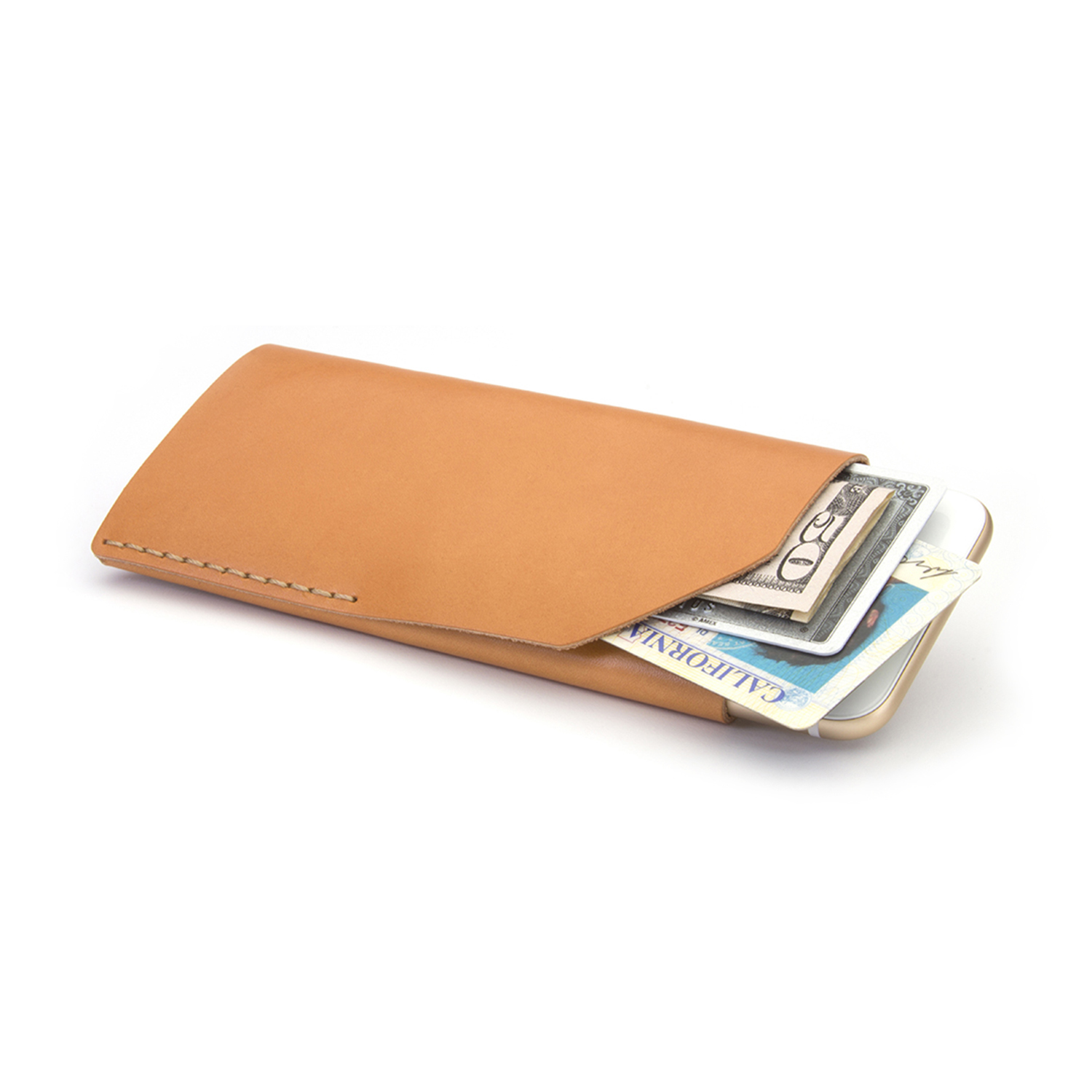 美国原产bison iphone7/7plus专用小钱包牛皮钱夹卡包手拿包 土豪金