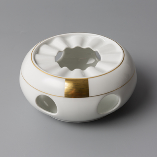 德国原产Königlich Tettau白底镀金瓷茶壶壶座水壶底座