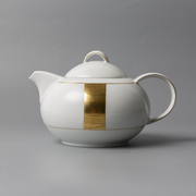 德国原产Königlich Tettau白底镀金瓷茶壶茶具