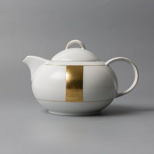 德国原产Königlich Tettau白底镀金瓷茶壶茶具