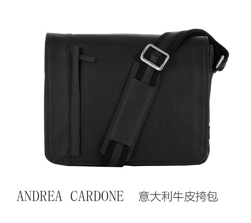 意大利原产andrea cardone男士牛皮斜挎包单肩包休闲包 浅咖啡