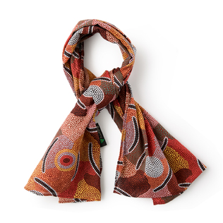 澳大利亚原产Bulurru MCR系列 土著文化图案女士雪纺棉围巾