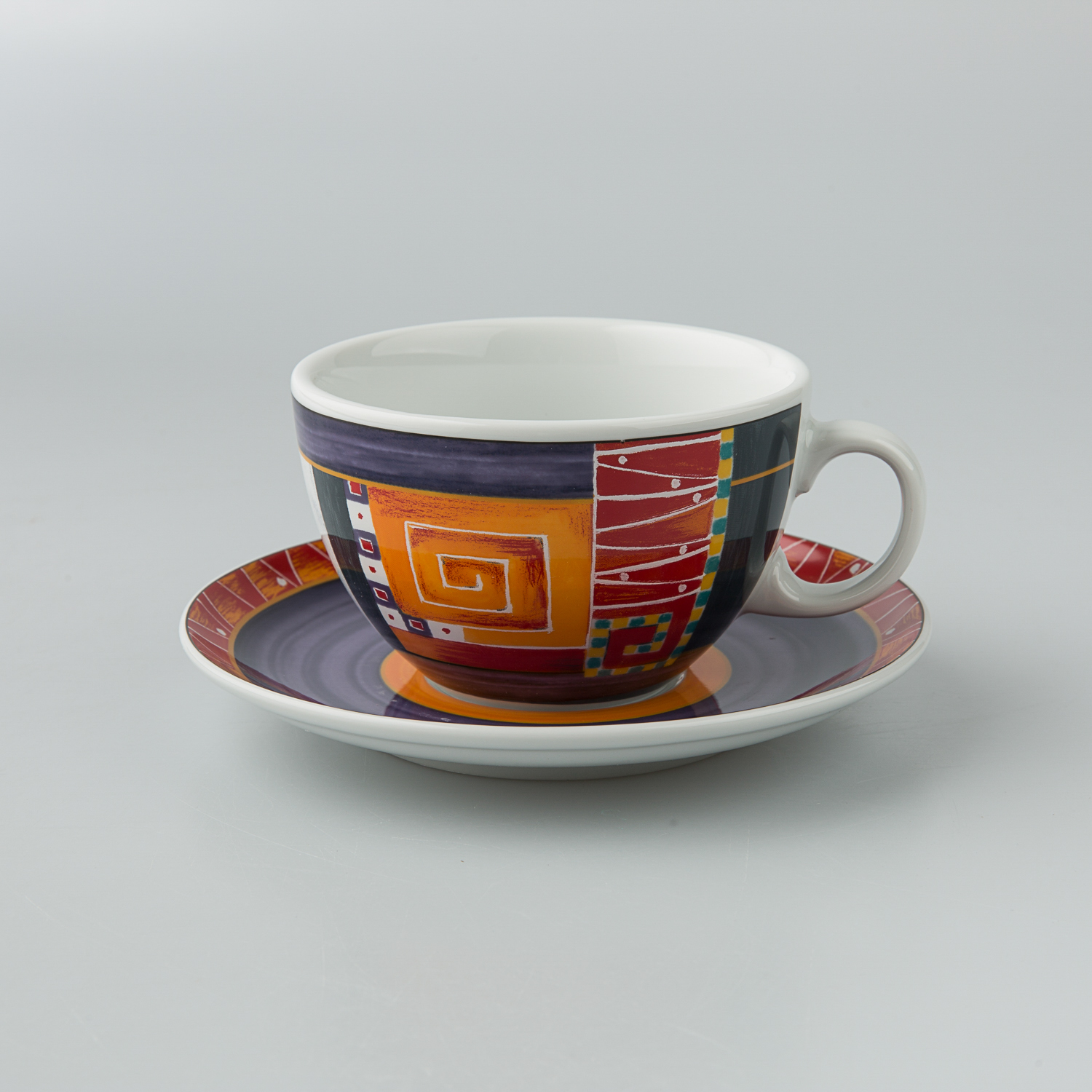 德国原产Seltmann Weiden瓷欧洲几何图形咖啡杯370ml 彩色