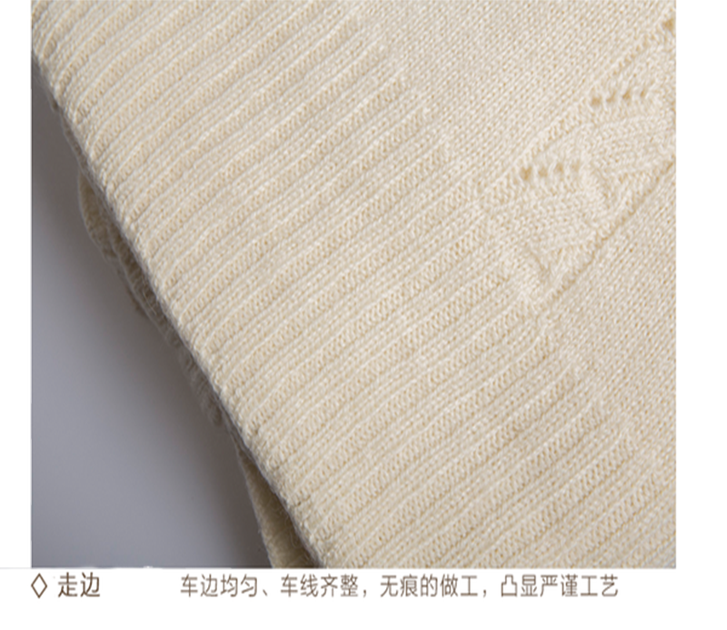 新西兰原产MERINOMINK美利奴羊毛驼羊毛混纺女士针织麻花披肩 乳白色