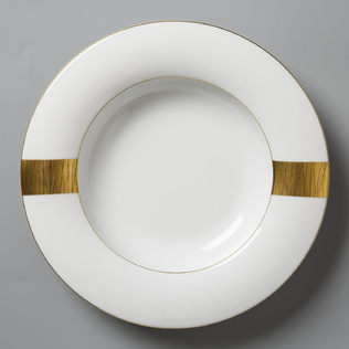 德国原产Seltmann Weiden白底镀金陶瓷汤盘汤碗