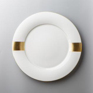 德国原产Königlich Tettau白底镀金瓷餐盘西餐盘