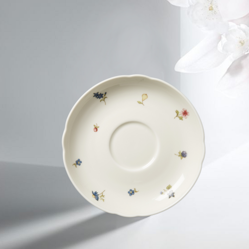 德国原产Seltmann Weiden瓷茶杯垫盘盘子彩色小花14.5cm
