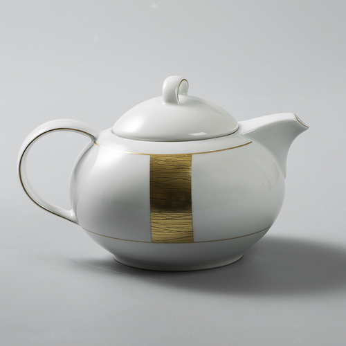 德国原产Seltmann Weiden白底镀金陶瓷茶壶水壶茶具