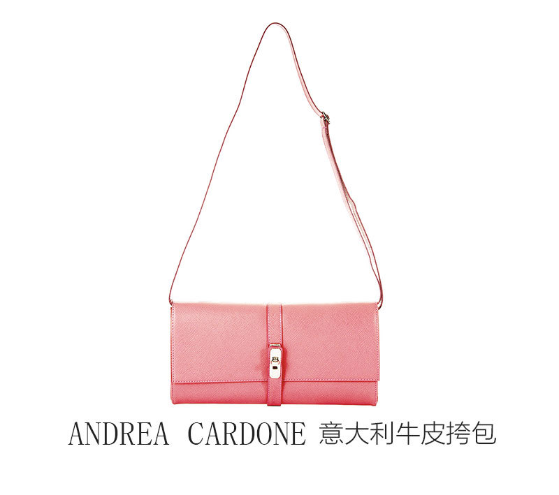 意大利原产andrea cardone 牛皮挎包 酒红