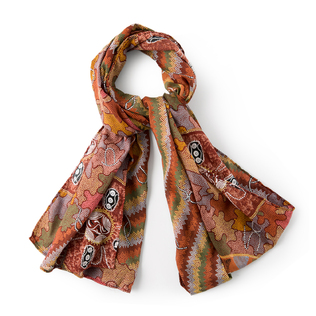 澳大利亚原产Bulurru WCO系列 土著文化图案女士雪纺棉围巾