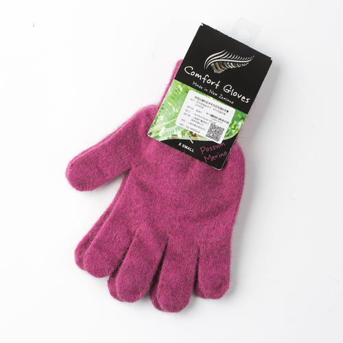 新西兰原产COMFORT SOCKS美利奴羊毛手套五指手套全指手套 紫红色 L