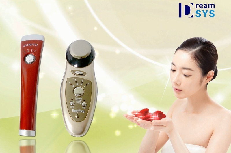 韩国原产JUNITH便携式离子按摩护肤清洁美容仪 复古红