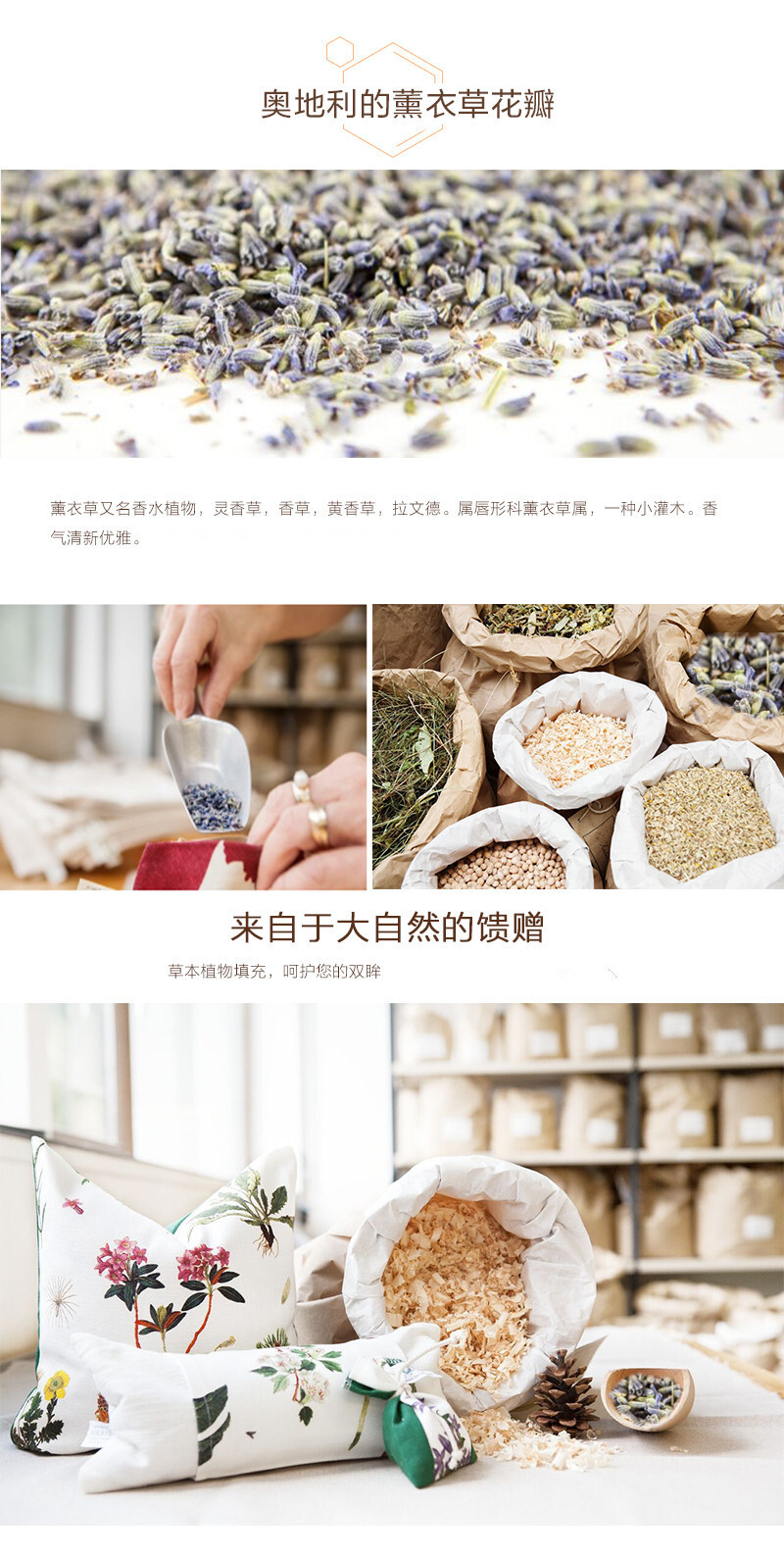 奥地利原产HIMMEL GRUN草本植物填充遮光眼罩 花色