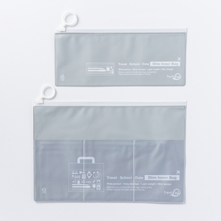 韩国原产namoo essence PVC 简约透明文具盒2个装