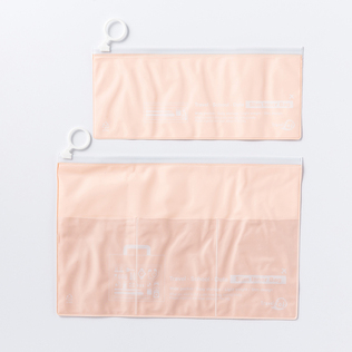 韩国原产namoo essence PVC 简约透明文具袋笔袋文具盒2个装