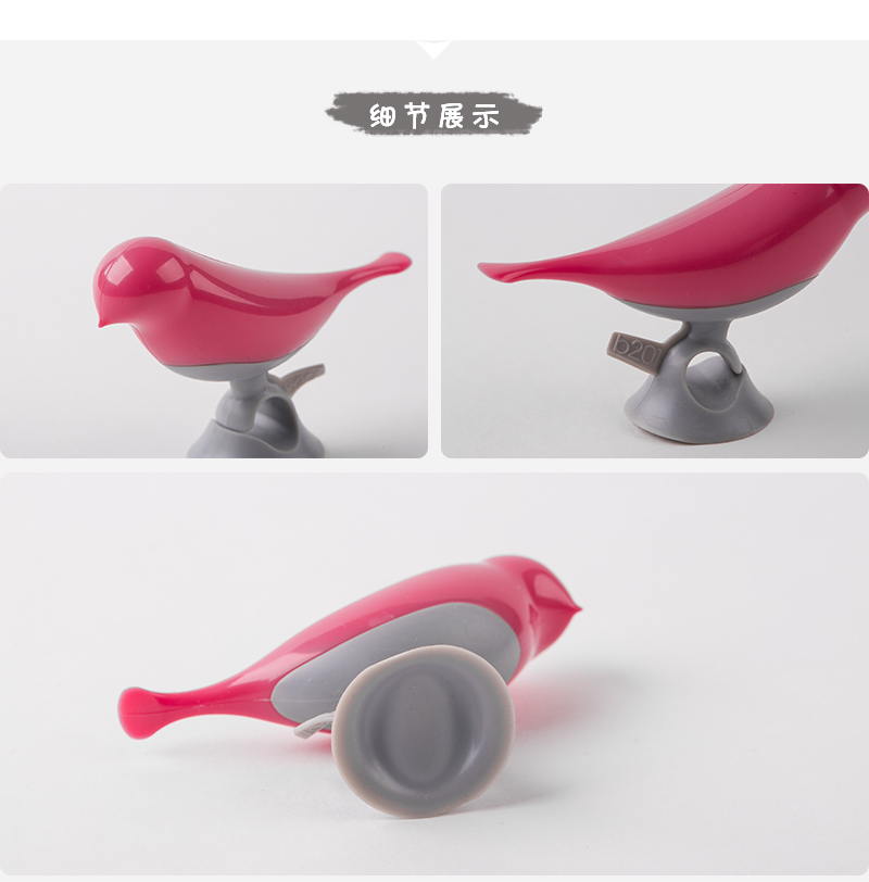韩国原产b201 DESIGNERS创意小鸟收线夹理线器固线器大号 樱桃粉