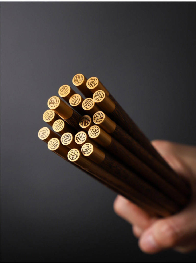 xbodo小卜多鸡翅木福筷红檀木福筷家用筷子 红檀木福筷10双装 25cm