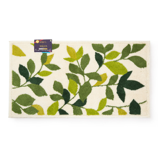 日本原产oka 速干浴室地垫浴室防滑垫卫生间地垫 绿叶款