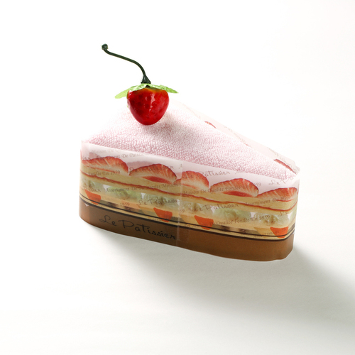 日本原产PRAIRIE DOG三角蛋糕毛巾手帕 纯棉今治毛巾 粉色
