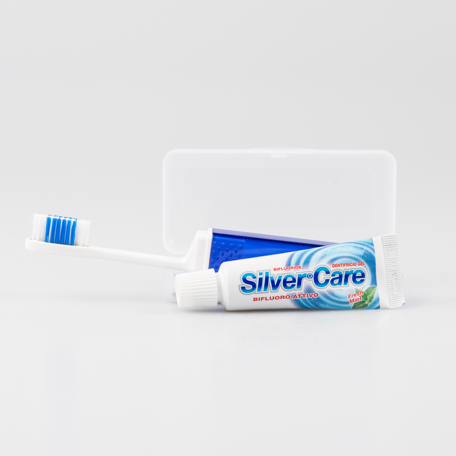 意大利原产SilverCare旅行套装中号牙刷牙膏20ml 蓝色