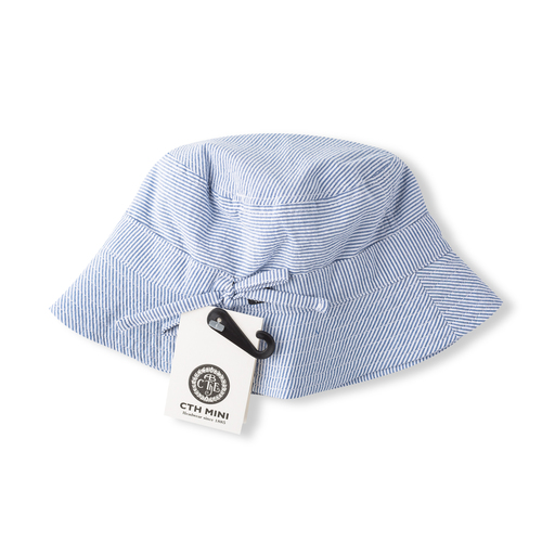 瑞典原产CTH MINI户外遮阳休闲儿童渔夫帽太阳帽 蓝色 52cm