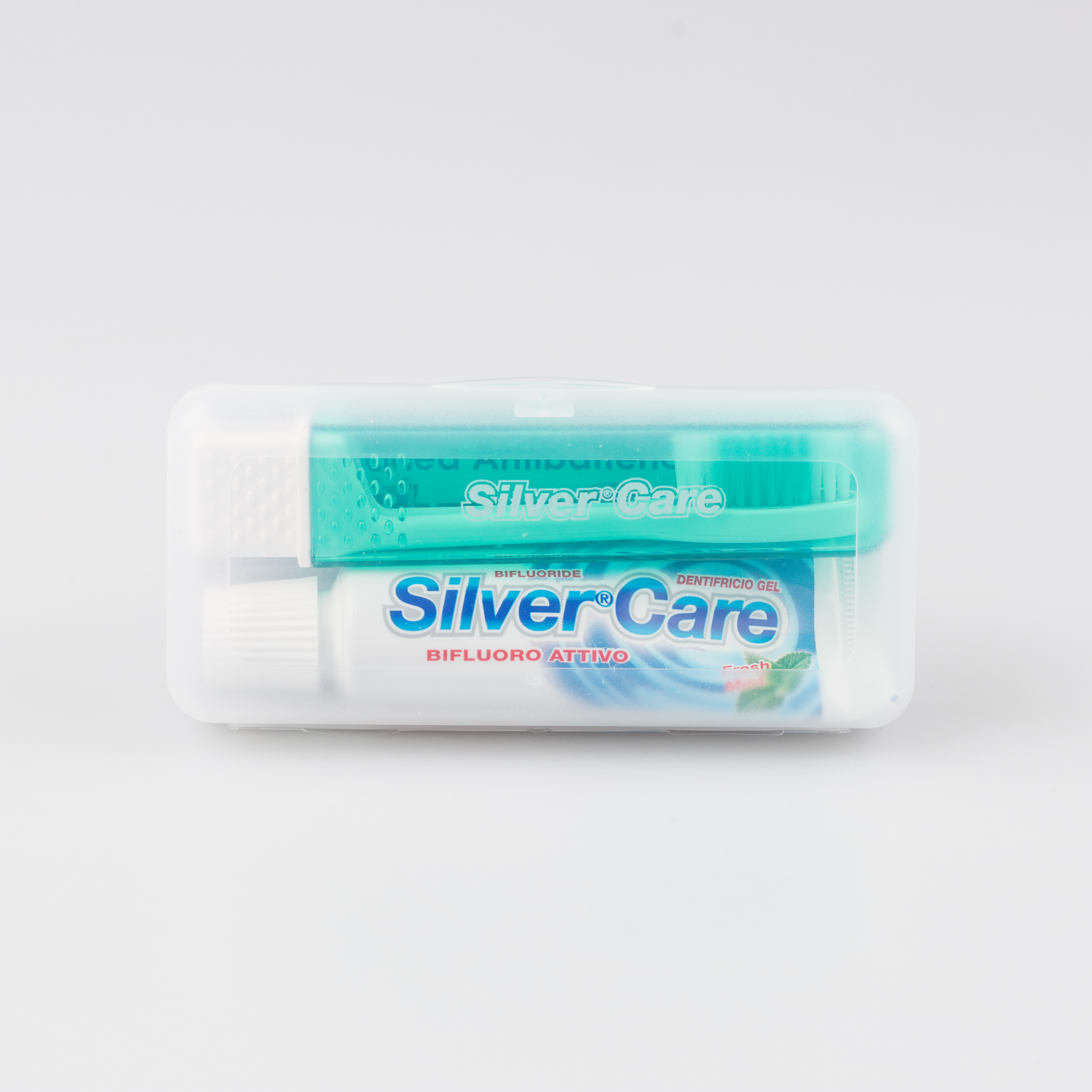 意大利原产SilverCare旅行套装中号牙刷牙膏20ml 绿色