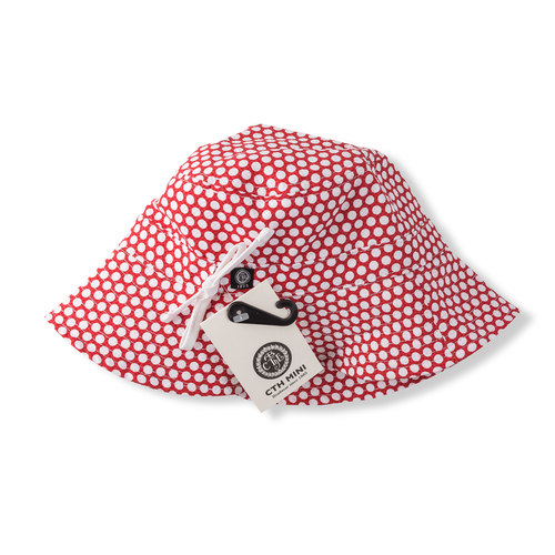 瑞典原产CTH MINI户外遮阳休闲儿童海风帽太阳帽 红色 54cm